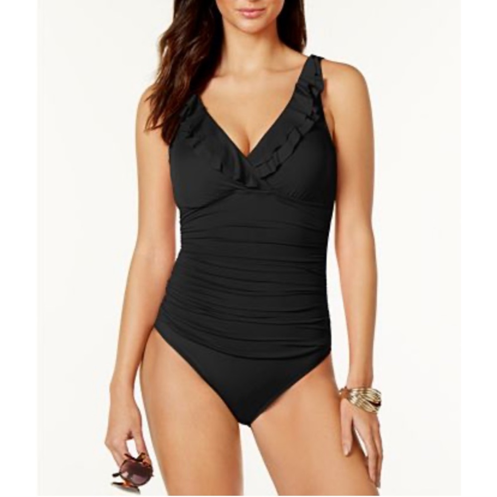 CHAMPS Black Slimming Fit One Piece Swimsuit 6